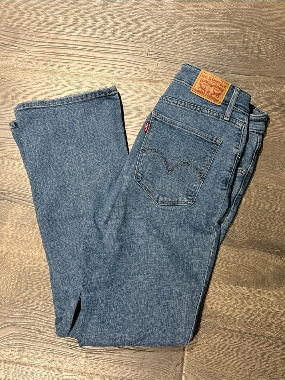 Levi's Light Blue Men's Straight Jeans with Tan Patch